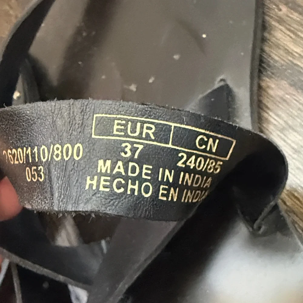 Zara Black Sandals with Gold Buckle size 37 - Picture 2 of 5